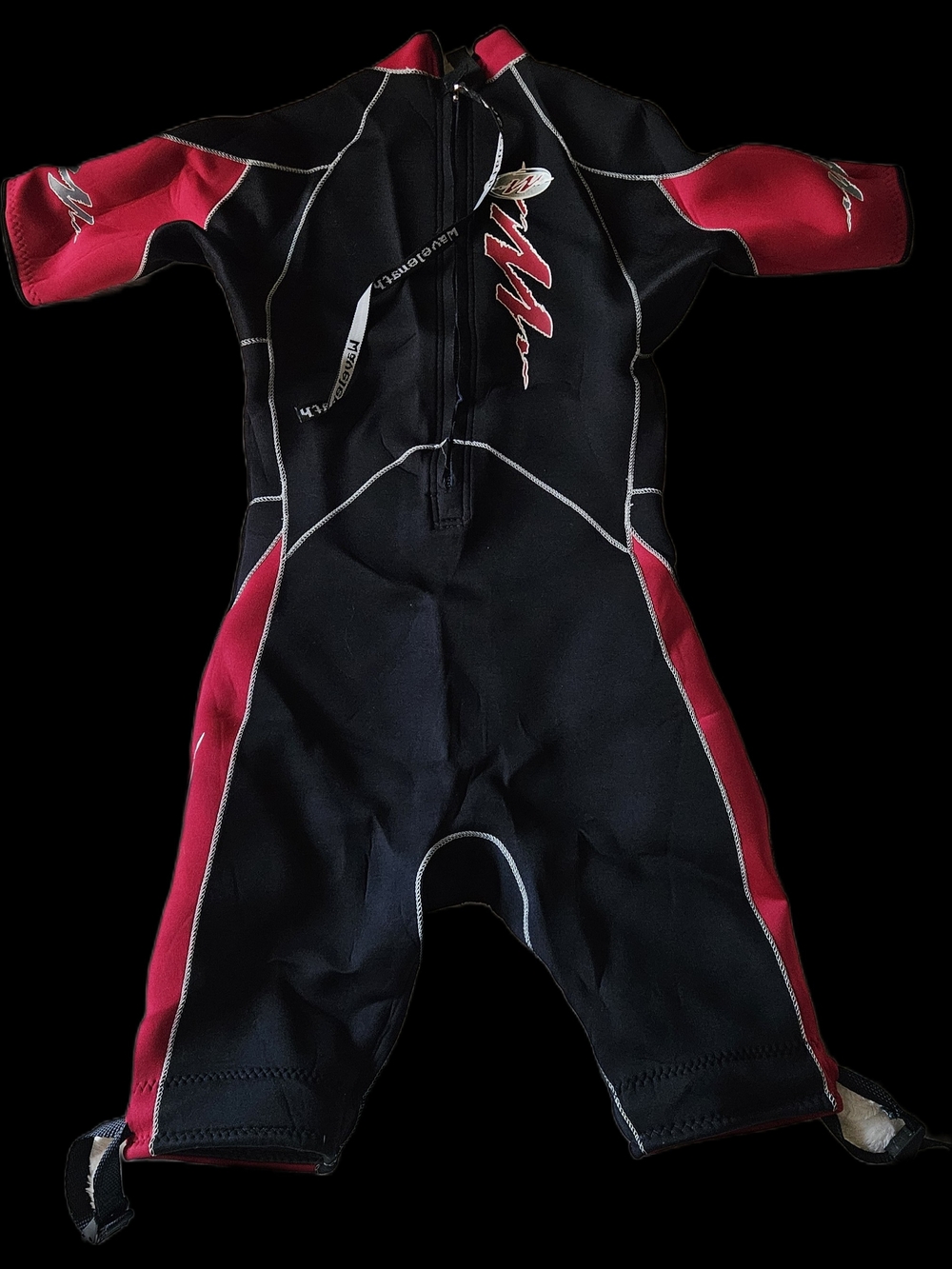 Men's Black & Red Shorty Wetsuit - Performance Swim Gear